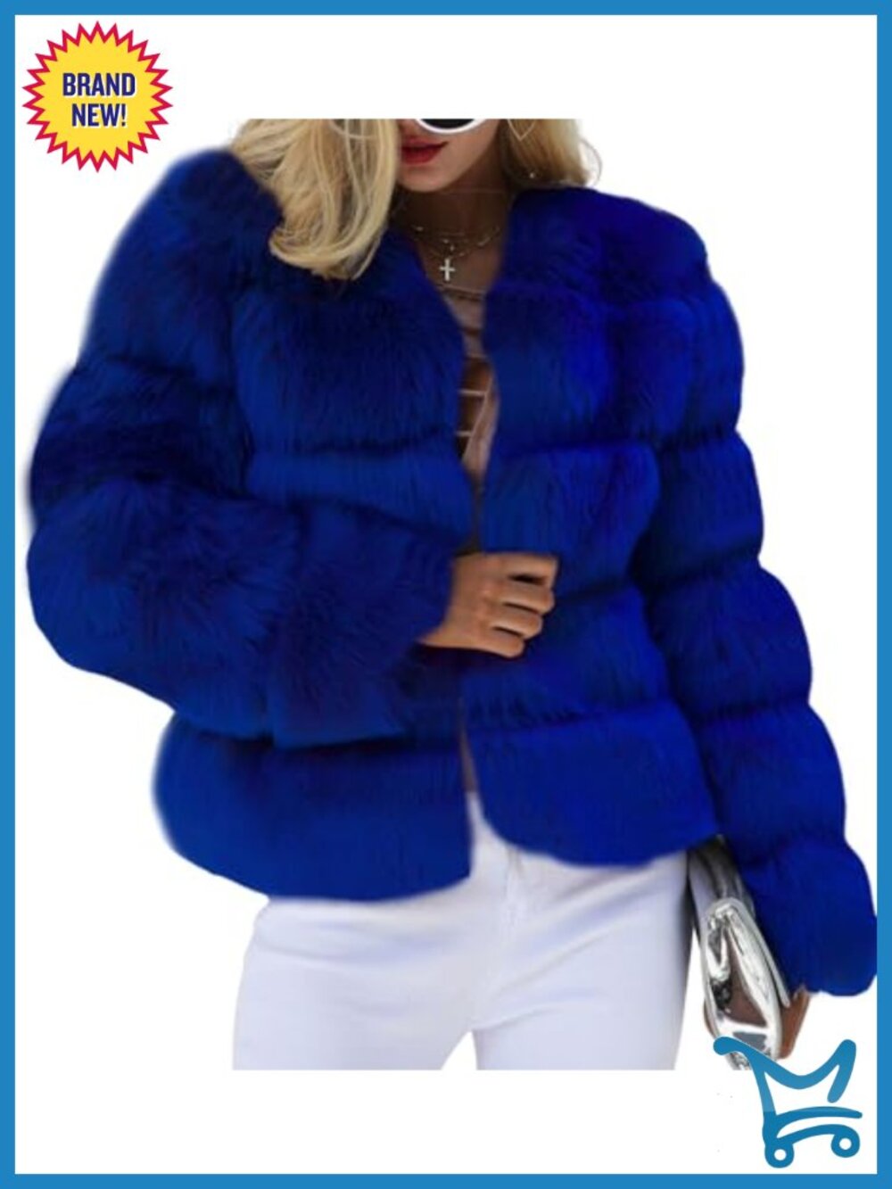 Women Warm Cropped Puffer Jacket Faux Fur Coat Parka Teddy Bear Coat